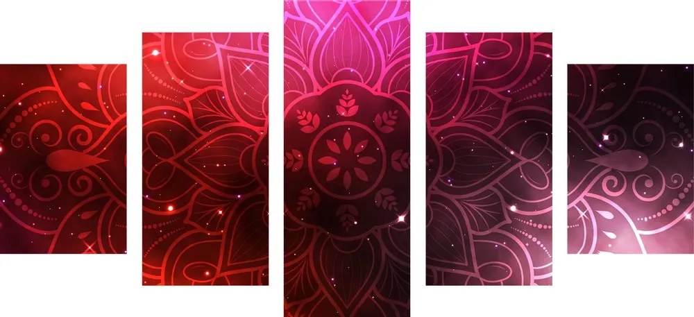 Tablou 5-piese Mandala cu fundal galactic