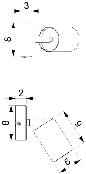 Spot de perete BELLO 1xGU10/8W/230V negru
