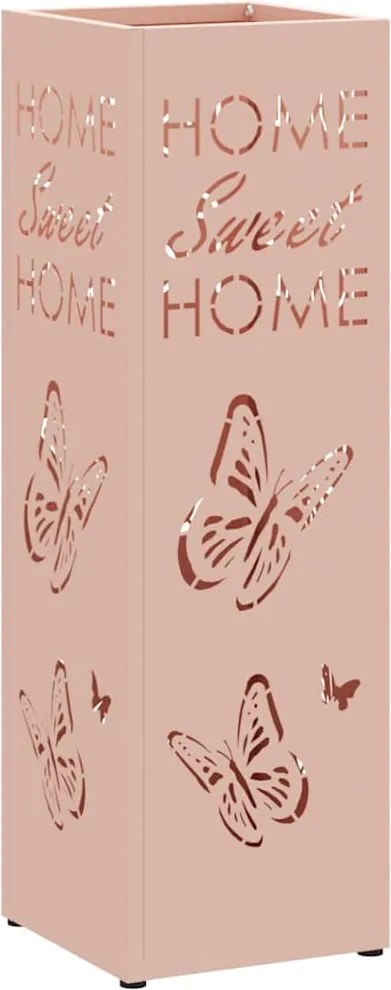 vidaXL Suport pentru umbrele Roz 15,5 x 15,5 x 49 cm Metal