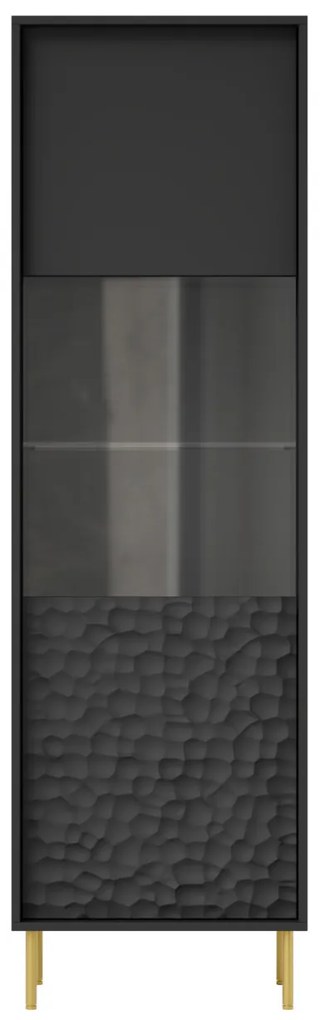 Vitrina Bullet W-1 H185 cm negru/auriu