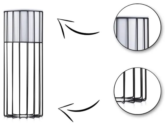 Ghiveci metalic de flori LOFT 55x20 cm negru/alb