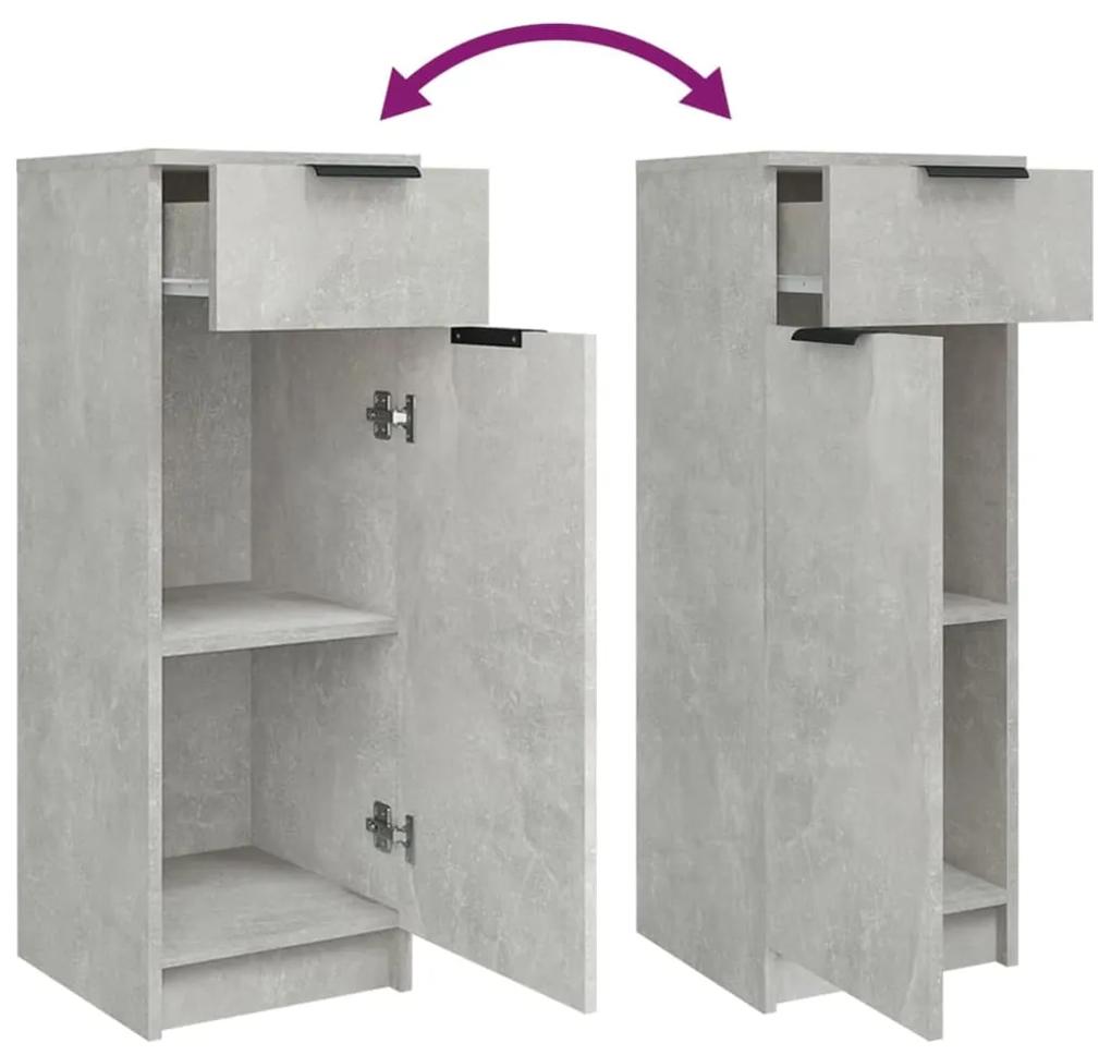 Set dulapuri de baie, 4 piese, gri beton, lemn prelucrat Gri beton, 4