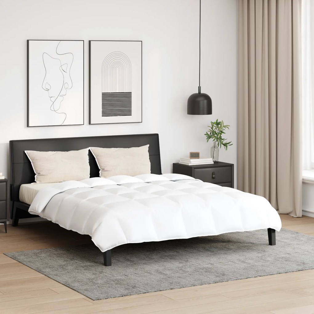 vidaXL Pilotă Altele cu pernă 3 pcs Alb 240 x 220 cm Jos