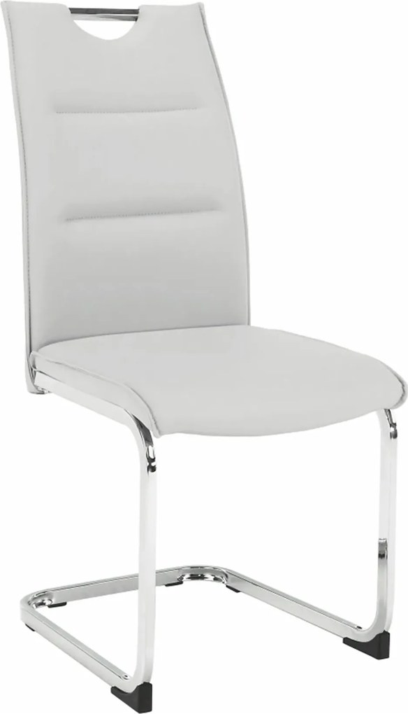 Scaun TOSENA, gri deschis/crom, piele ecologica/metal, 44x61x98 cm