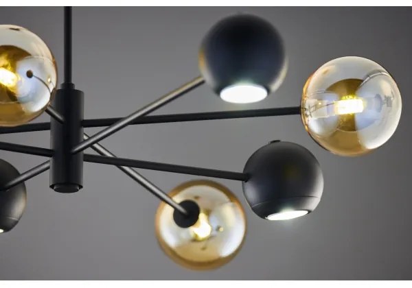 Lustră pe tijă Jupiter 1994 MOKA 4xGU10/10W/230V + 4xG9/10W/230V negru/bej