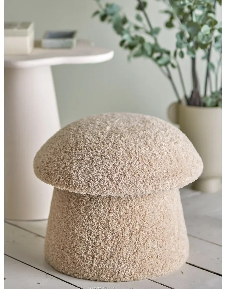 Taburet bej cu tapițerie din țesătură bouclé Bocca – Bloomingville
