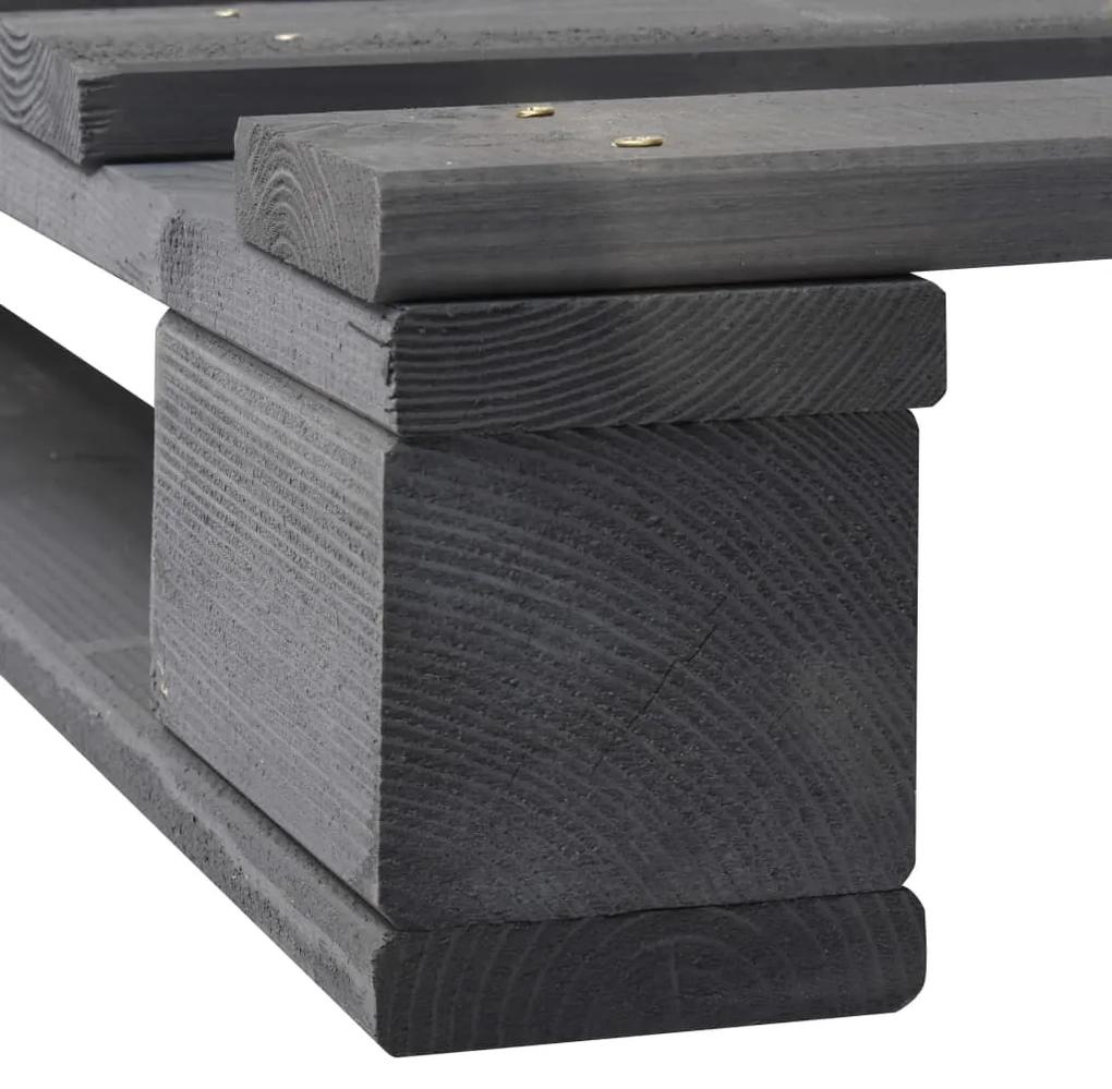Cadru de pat din paleti, gri, 90 x 200 cm, lemn masiv de pin Gri, 90 x 200 cm