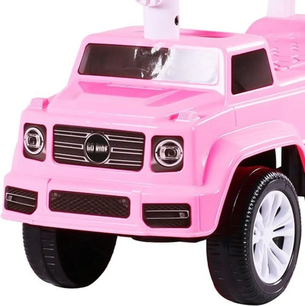 Masinuta cu Functie de Trotineta Fara Pedale Pentru Copii NOVOKIDS™ Speedy , Maxim 25 Kg, Cu Melodii si Sunete, Spatar de Protectie si Volan, ROZ