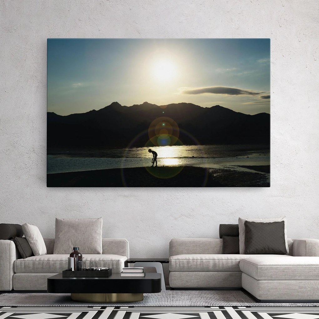 Tablou Canvas, 80x120cm, Dormitor si Living, Peisaje, Munti, Sunshine Mountain View