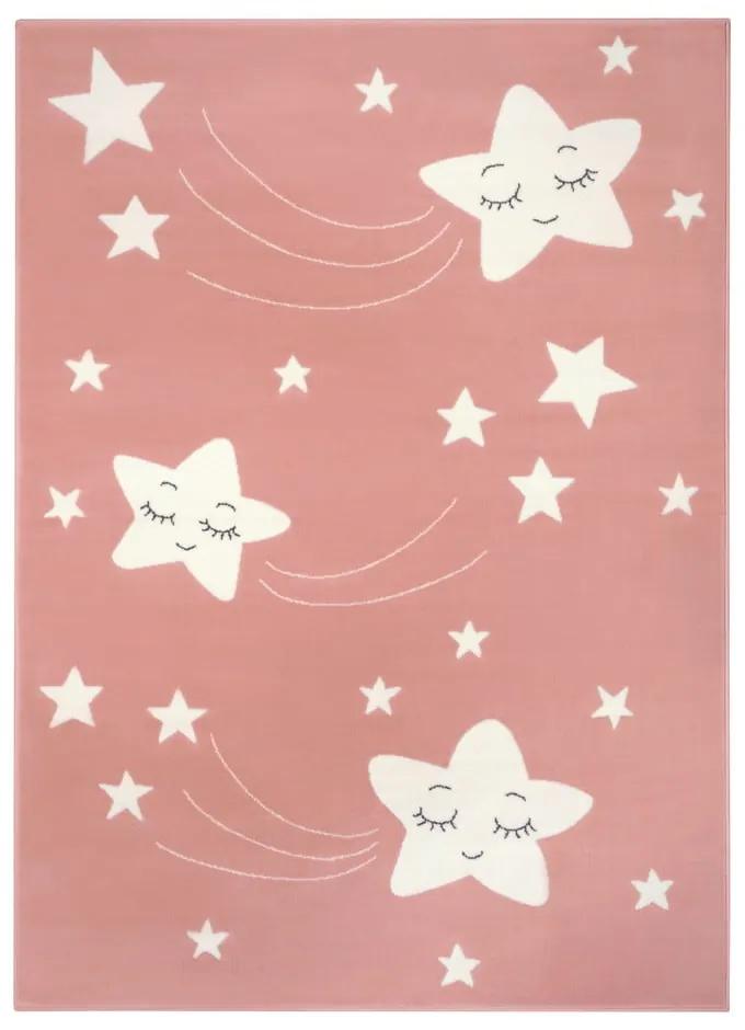Covor pentru copii Hanse Home Adventures Stardust, 80x150 cm, roz