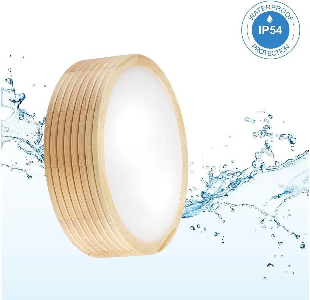 Plafonieră pentru baie NATURAL MODERN 2xE27/15W/230V, Ø 27,5 cm, pin