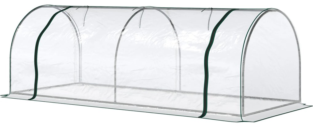 Sera de gradina Outsunny, cadru din otel, PVC, Verde si transparent 250x100x80cm | Aosom Romania