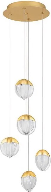 Lustra cu 5 pendule LED ALICIA auriu