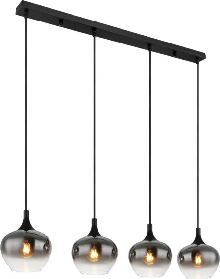 Globo 15548-4H - Lustră suspendată pe cablu MAXY 4xE27/40W/230V, neagră