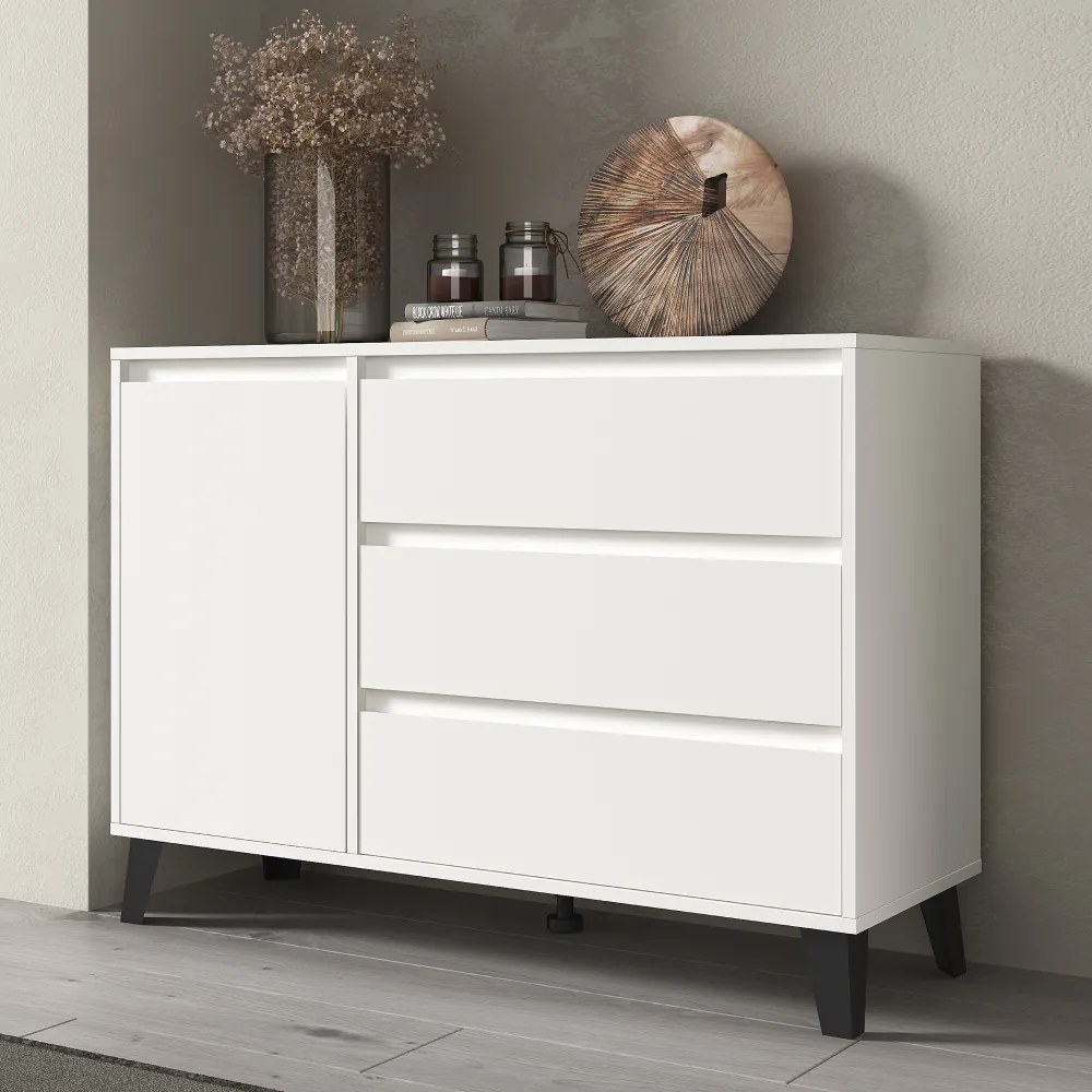 Comoda BOGAN 1D3S, albă