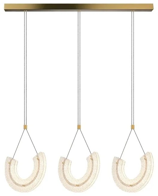 Lustra cu 3 Pendule LED, Aluminiu, Auriu, Deco Line