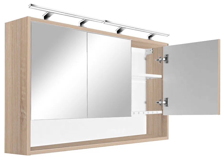 Dulap superior cu oglindă Luna 120, stejar Sonoma