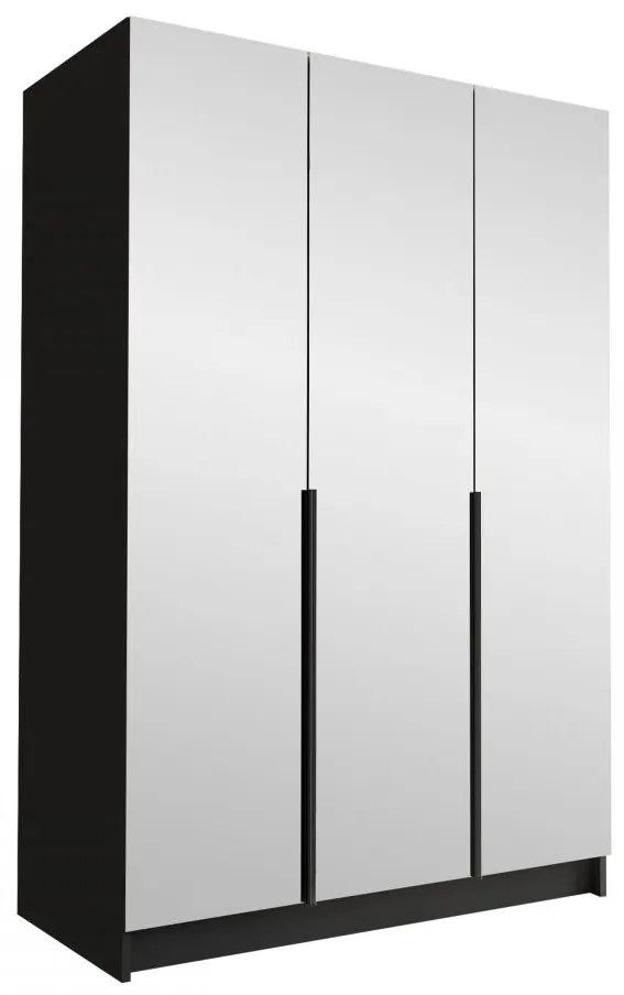 Dulap de haine Merpata III (Alb + Negru) (cu oglindă). 1105788