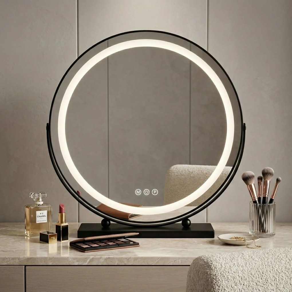 Oglindă LED MAKE-UP Black 50 cm