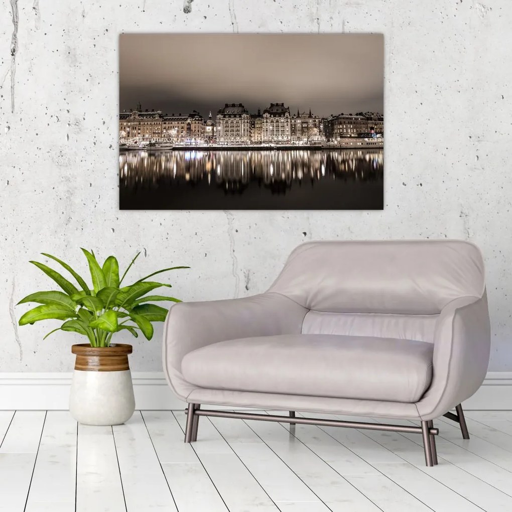 Tablou cu orașul în amurg (90x60 cm)