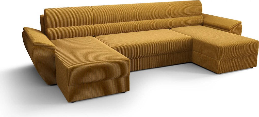 OFERTA Canapea extensibila in forma de U TAVERO 321x140 cm, mustar calitatea II