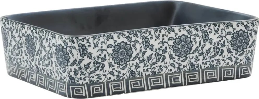 vidaXL Lavoar de blat negru/albastru 46x35,5x13 cm ceramică dreptunghi