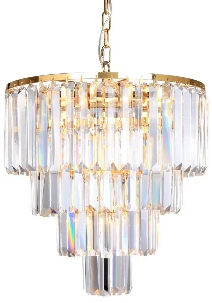 Lustră de cristal pe cablu AMEDEO 5xE14/40W/230V Zuma Line 17106/4+1-GLD