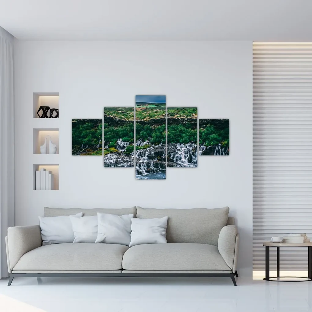 Tablou cu cascade în natură (125x70 cm), în 40 de alte dimensiuni noi