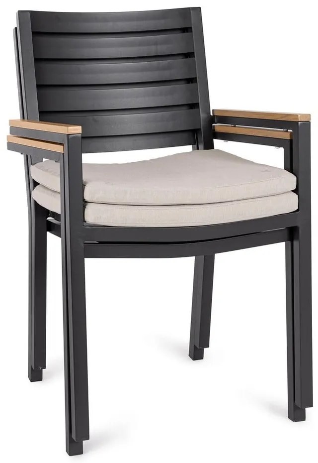 Scaune de grădină gri-antracit 4 buc. din metal Henna – Bizzotto