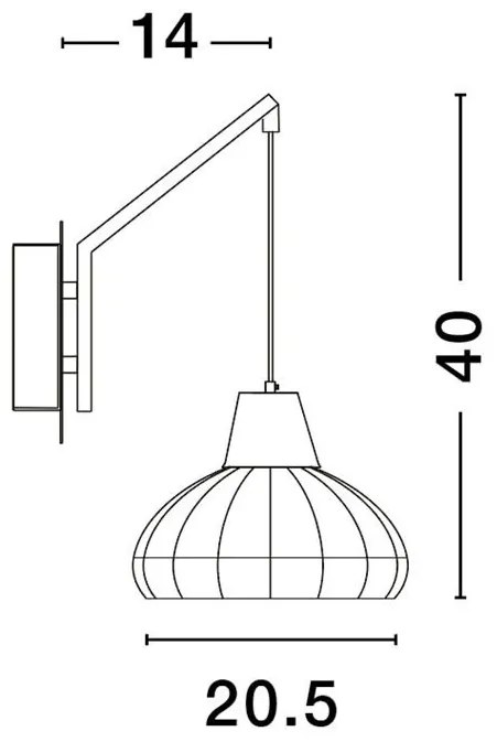 Aplica de perete boho style design natural Fado negru