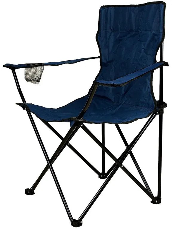 Scaun pliabil cu suport pentru băuturi - albastru