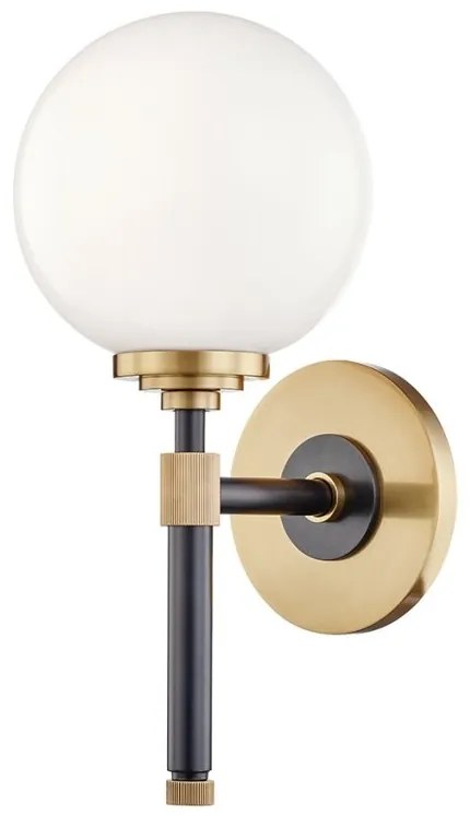 Aplica de perete design clasic BOWERY bronz antichizat cu abajur din sticla
