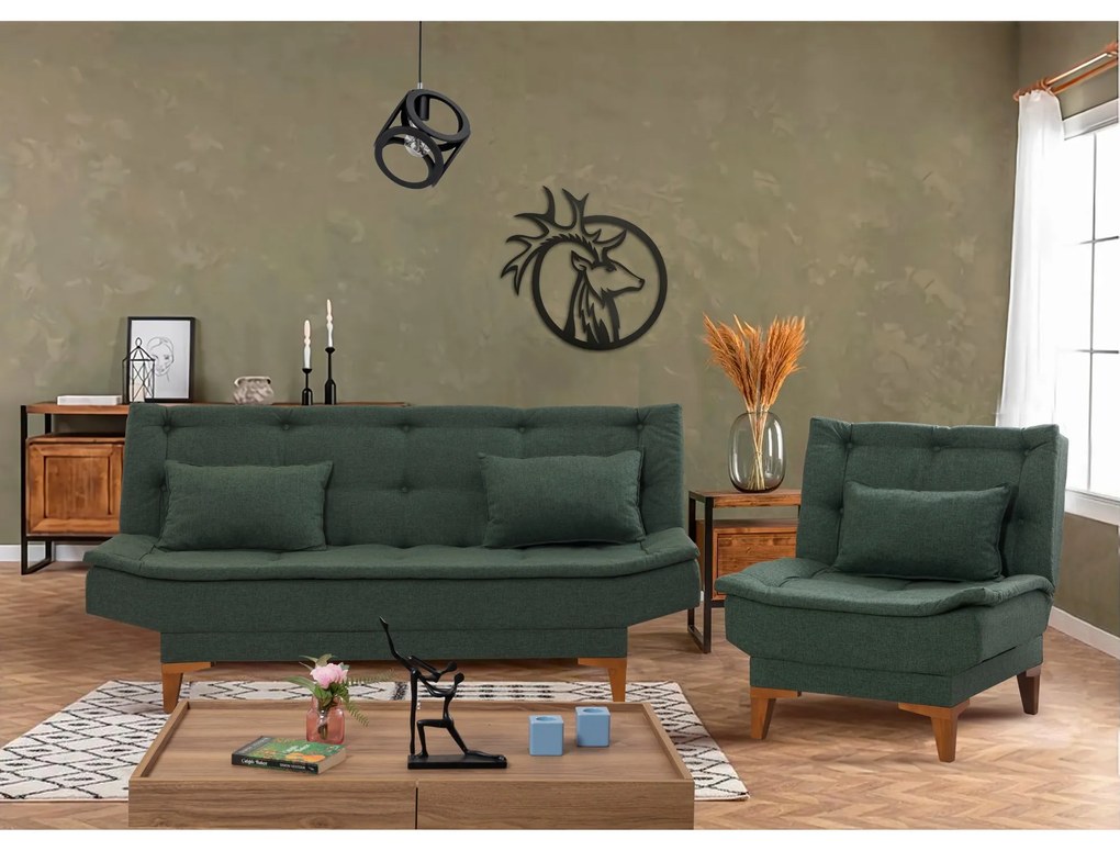 Set canapea fotoliu Syrma Tkm (verde). 1087984