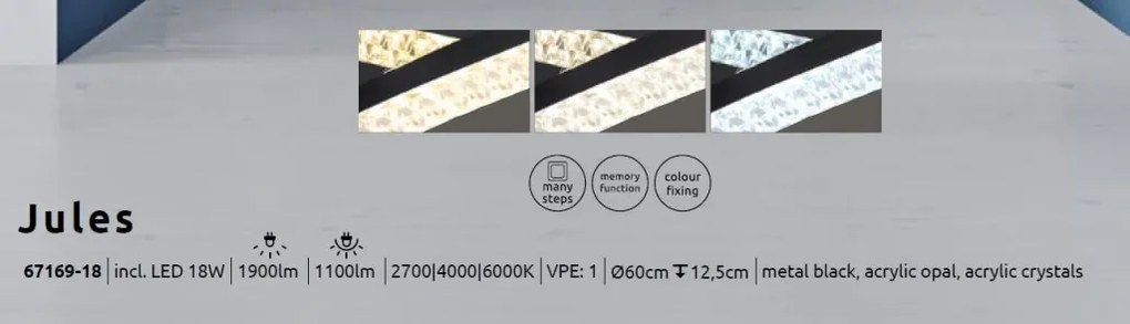 Plafoniera LED design modern Jules negru