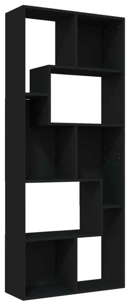 801878 vidaXL Bibliotecă, negru, 67 x 24 x 161 cm, lemn prelucrat