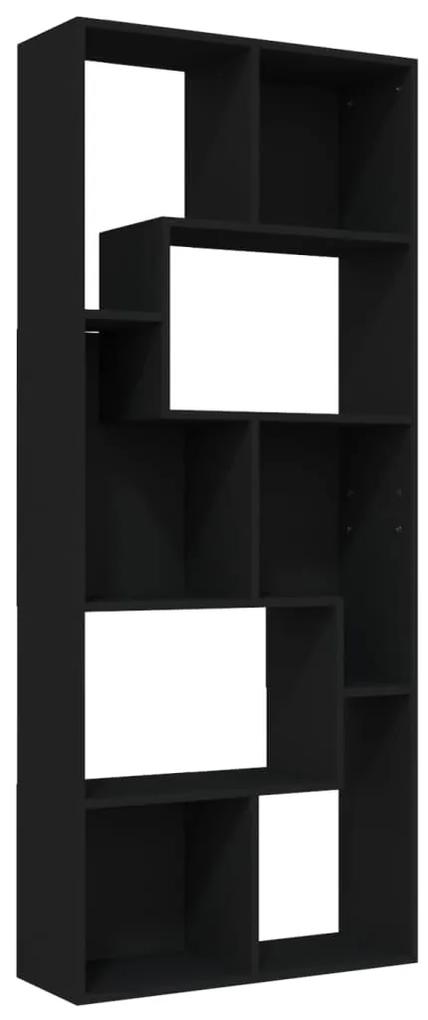 801878 vidaXL Bibliotecă, negru, 67 x 24 x 161 cm, PAL