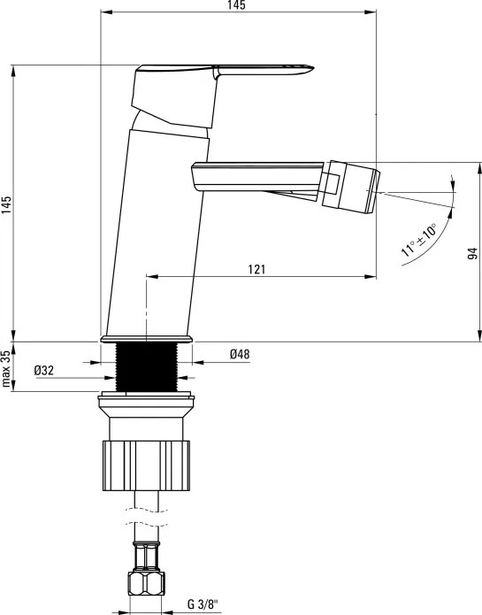 ARNIKA Baterie pentru bideu Finisaj: Antracit BQA_D30M