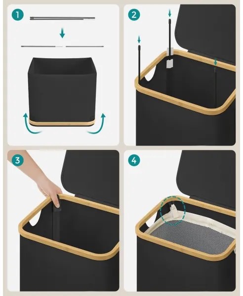 Coș pentru rufe TATE, negru