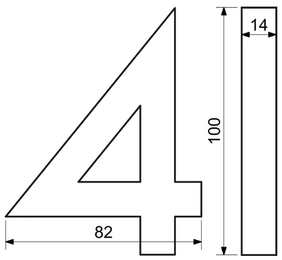 Numărul de casă 4", RN.100LV, structurat, antracit"