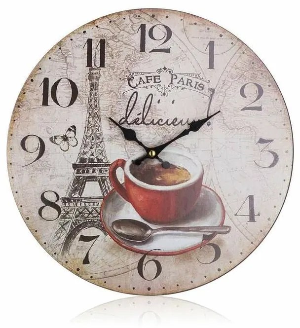 Ceas de perete Cafe Paris, diametru 34 cm