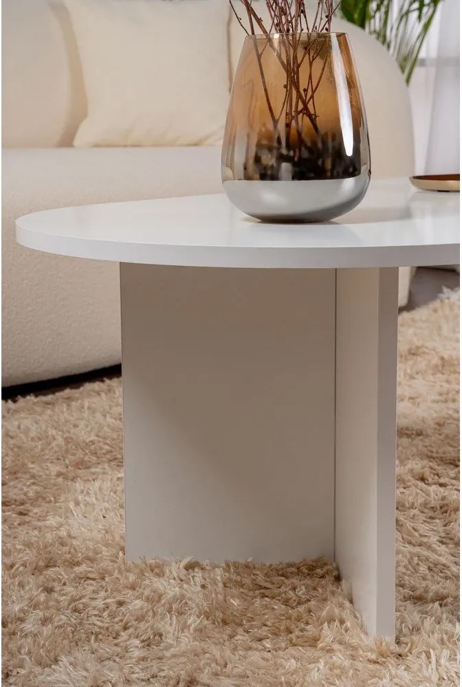 Măsuță de cafea albă cu aspect mat 60x119 cm Sable – Kalune Design