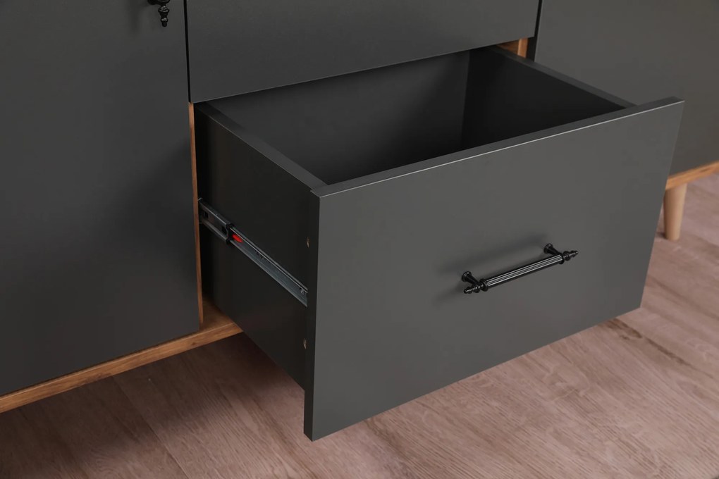 Comodă Cornell (nuc + antracit). 1089103