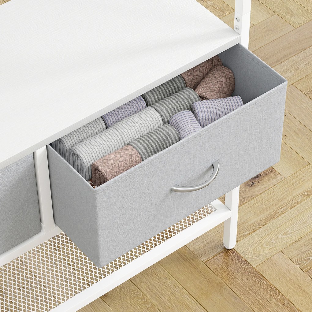 HOMCOM Cuier pentru pantofi cu spațiu pentru pantofi, cârlige, sertare, bară și raft pentru intrare, hol, living 80x30x180,5 cm Alb | Aosom Romania