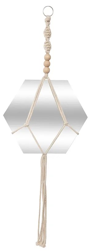 Decoratiune de perete cu oglinda JJA Corde Hexa