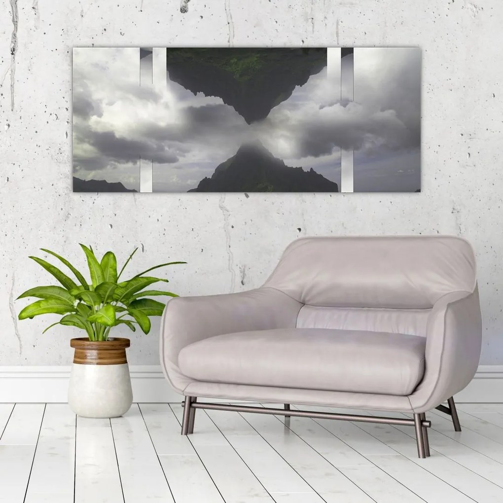 Tablou - Munții din Islanda, colaj geometric (120x50 cm)