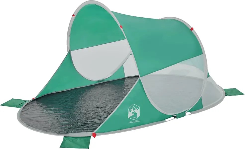 vidaXL Cort de plajă pop-up, verde marin, impermeabil