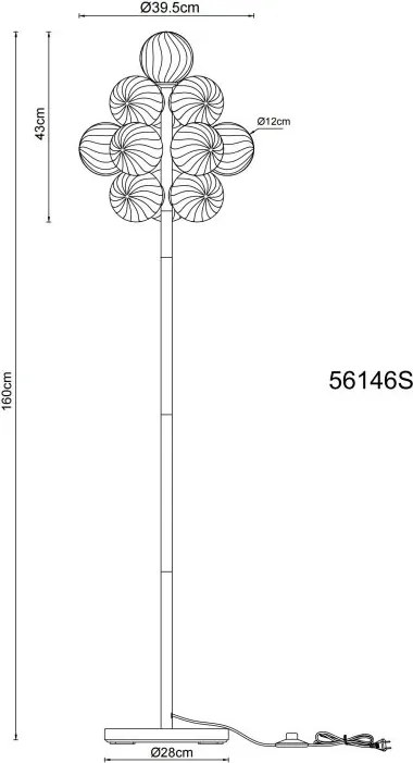Lampa de podea cu 13 surse de lumina CONOR