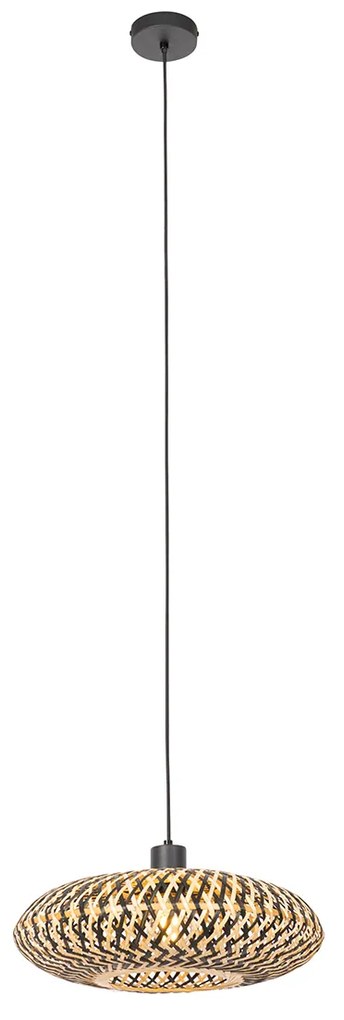 Lampă suspendată orientală din bambus negru 40 cm - Ostrava