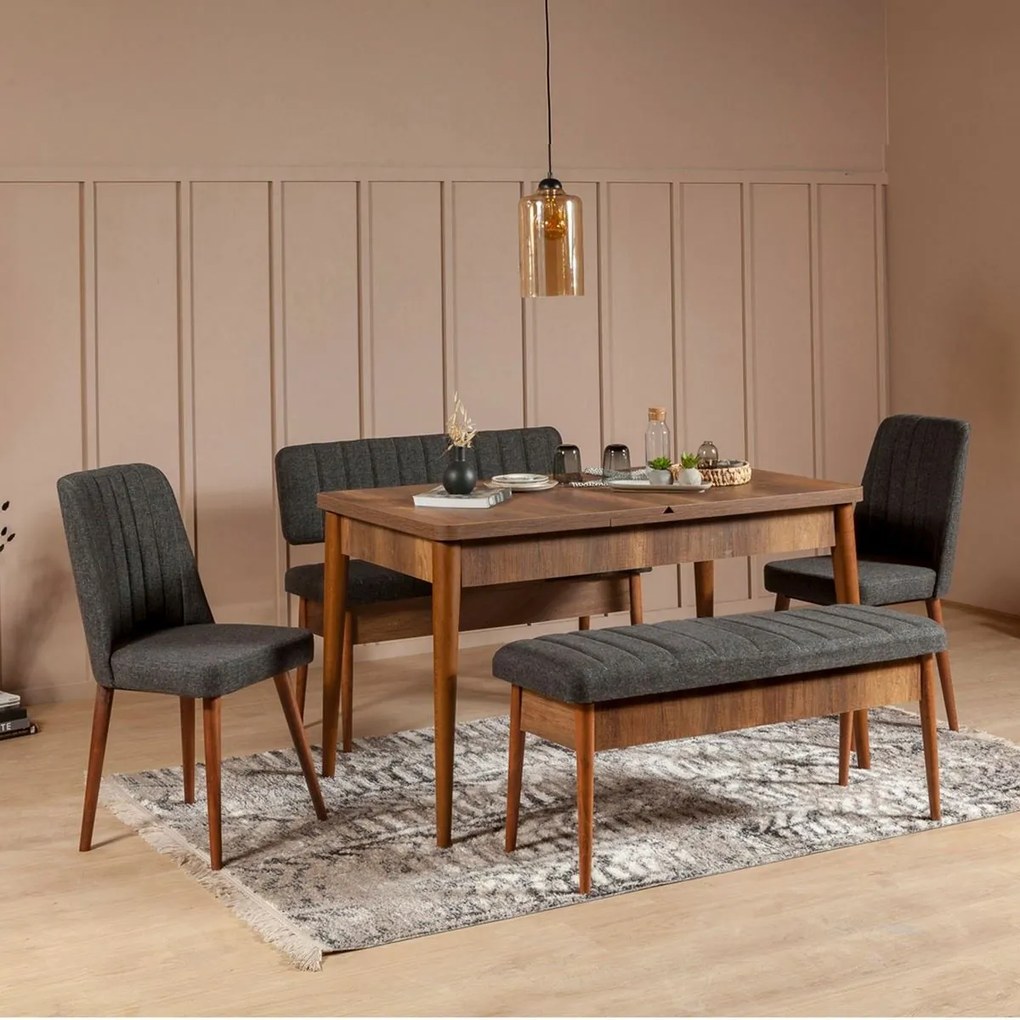 Bancă Vina Anthracite and Walnut