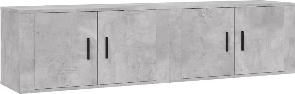 vidaXL Dulapuri TV montate pe perete, 2 buc., gri beton, 80x34,5x40 cm